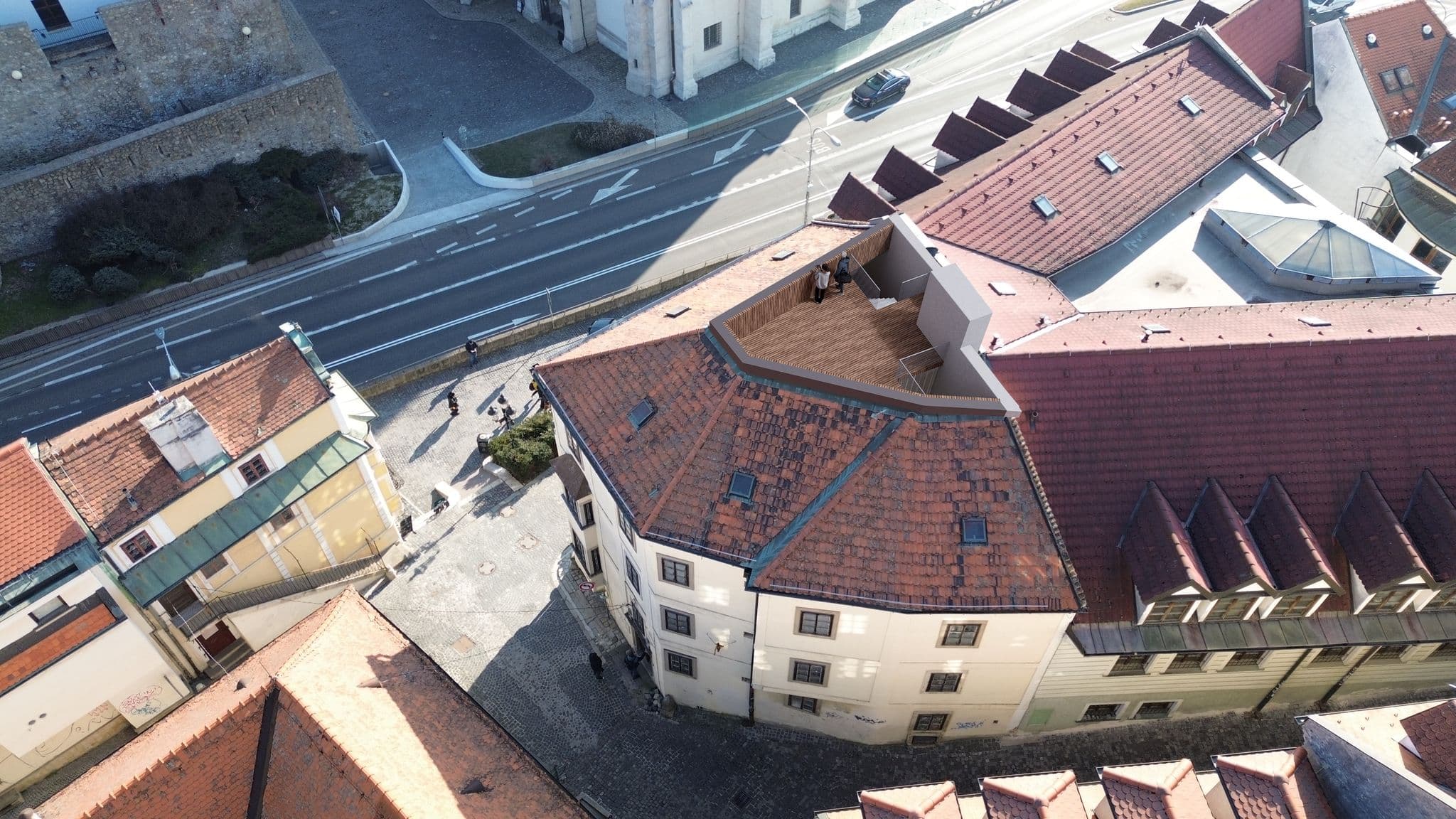 Pohľad na vizualizáciu meštiackeho domu na Beblavého ulici v rámci projektu Turning Points